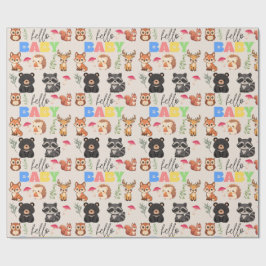Papel De Presente Chá de Bebê Floresta