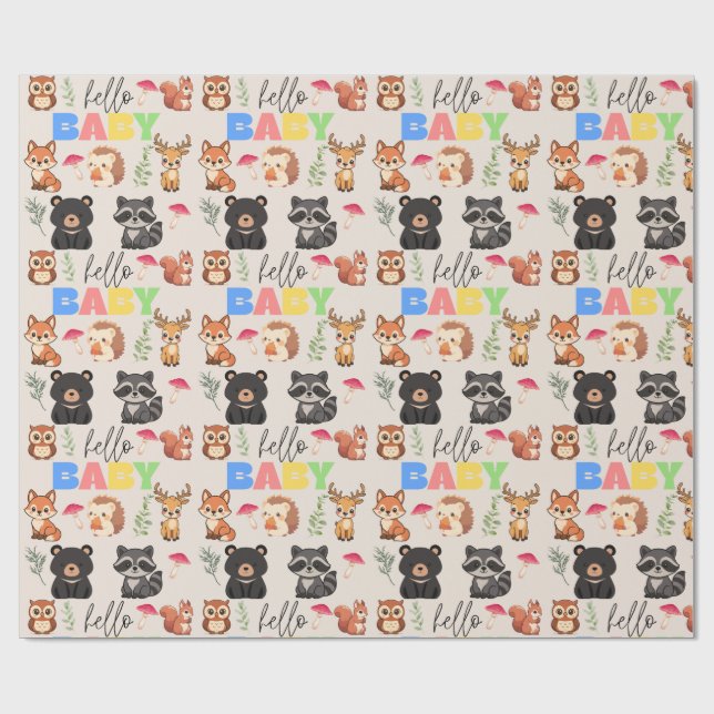 Papel De Presente Chá de Bebê Floresta (Aberto)