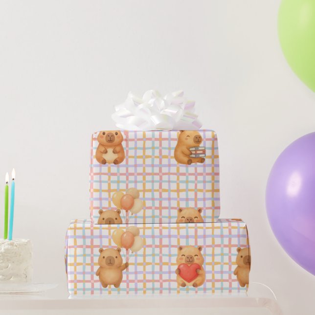 Papel De Presente Chá de Bebê Fofo de Capivara (Presentes para festas)