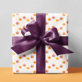Papel De Presente Chá de Bebê Folhas de Bordo Outonais