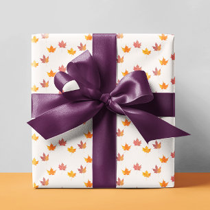 Papel De Presente Chá de Bebê Folhas de Bordo Outonais