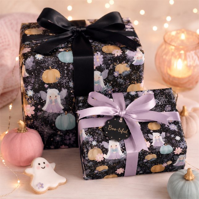 Papel De Presente Chá de Bebê Little Boo Fairy Pumpkin (Criador carregado)