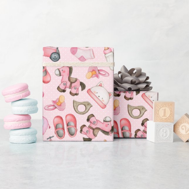 Papel De Presente Chá de Bebê Menina (Chá de bebê)