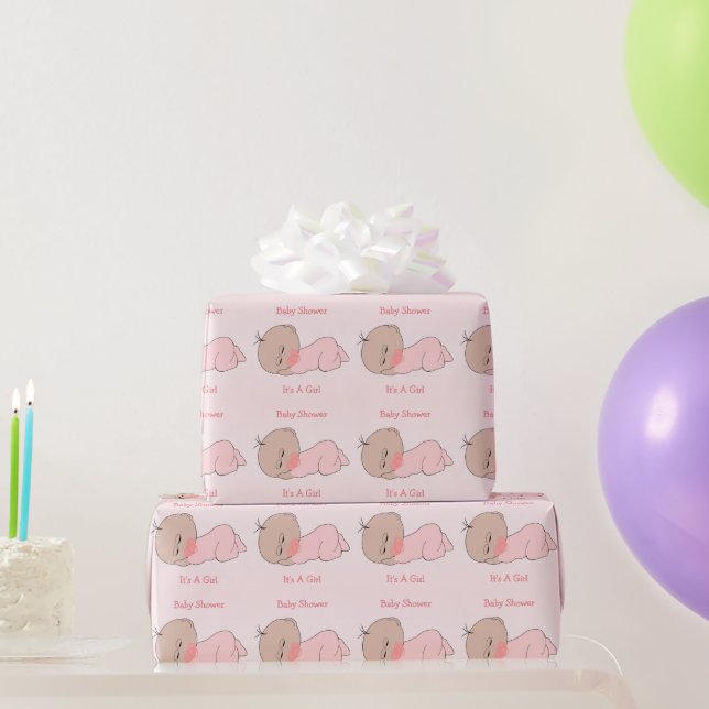 Papel De Presente Chá de Bebê Menina (Presentes para festas)