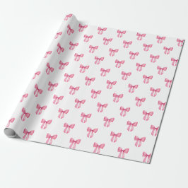 Papel De Presente Chá de Bebê Menina com Laço Rosa