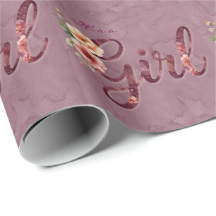 Papel De Presente Chá de Bebê Menina Floral