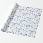 Papel De Presente Chá de Bebê ou Chá de Noiva, Festa de Aniversário<br><div class="desc">Eleve sua próxima celebração com esse Decoração de Festa com Laço Azul Coquette! Esse design atemporal adiciona um toque de elegância e charme a qualquer evento, apresentando um laço lindamente confeccionado adornado com tons azuis delicados. Essa coleção certamente impressionará seus convidados e criará memórias duradouras e é perfeita para adicionar...</div>