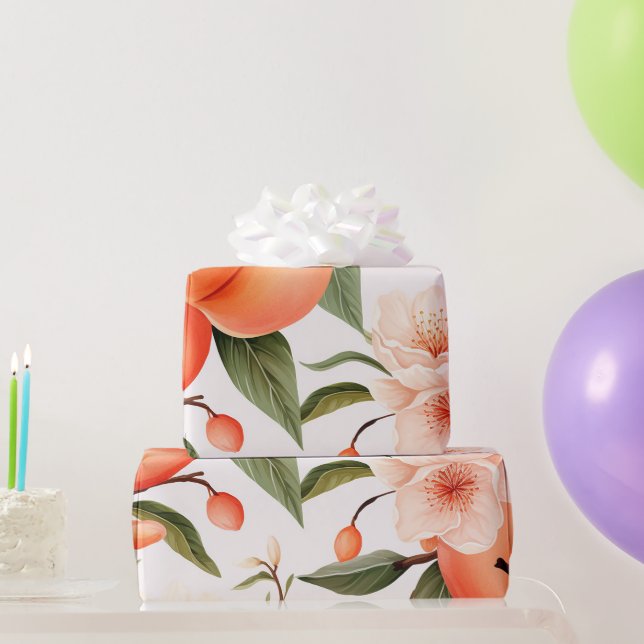 Papel De Presente Chá de Bebê Peach Fuzz (Presentes para festas)