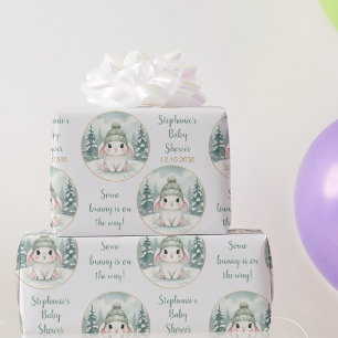 Papel De Presente Chá de Bebê Personalizável do Coelho da Floresta d