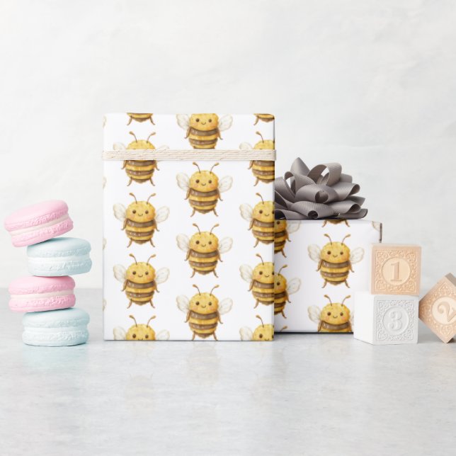Papel De Presente Chá de Bebê Sweet Bees (Chá de bebê)