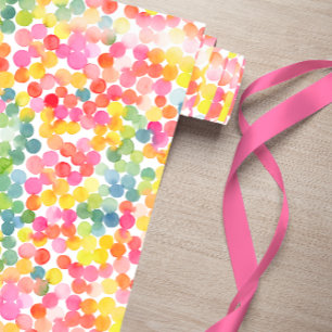 Papel De Presente Chá de Bolhas Arco-íris Rosa Laranja Verde Fofo