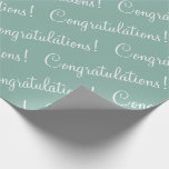Papel De Presente Chá de casamento de Script Verde parabéns<br><div class="desc">Bonito papel de embrulho verde para um casamento,  chá de panela,  promoção,  novo bebê,  etc.,  roteiro branco. Simples e doce.</div>