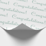 Papel De Presente Chá de casamento de Script Verde parabéns<br><div class="desc">Bonito papel para um casamento,  chá de panela,  promoção,  novo bebê,  etc. Sage green script. Simples e doce.</div>