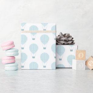 Papel De Presente Chá de fraldas Balão de Ar Quente Azul