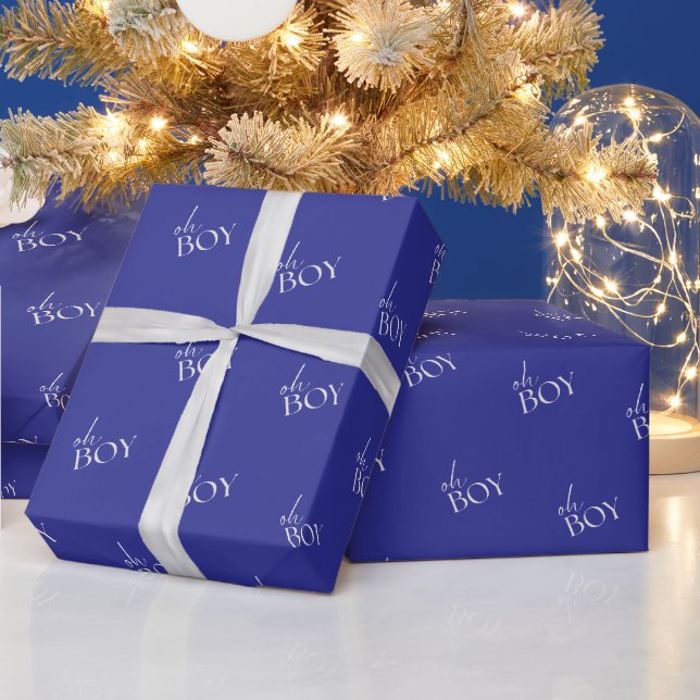 Papel De Presente Chá de fraldas Blue Oh Boy (Feriados)