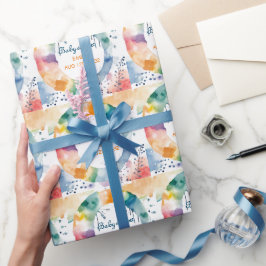 Papel De Presente Chá de fraldas BOHO de Cubo Personalizado