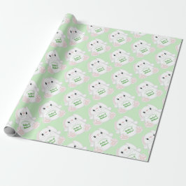 Papel De Presente Chá de fraldas Bunny Rabbit Verde