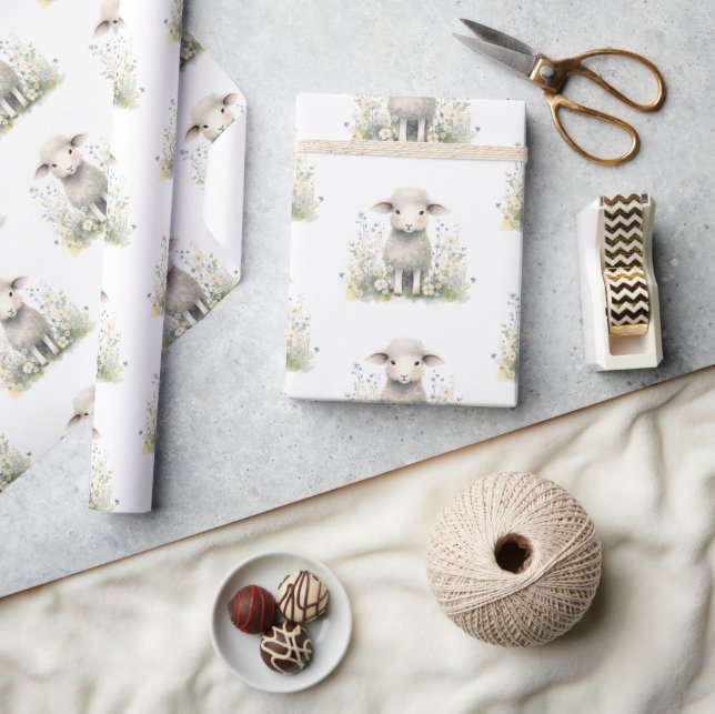 Papel De Presente Chá de fraldas de Aquarela de Bebê (Artesanato)