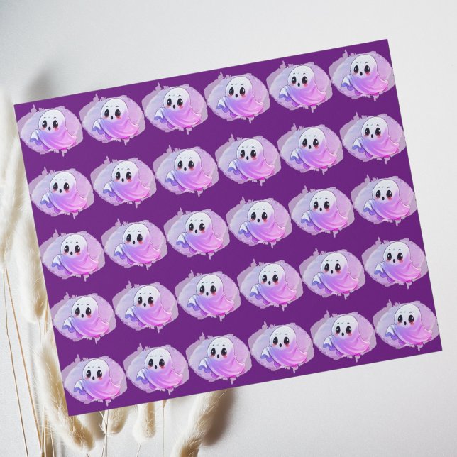 Papel De Presente Chá de fraldas de Boo Halloween Profundo e Puro Pa (Criador carregado)