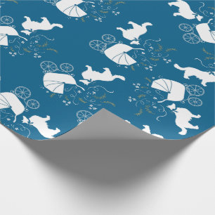 Papel De Presente Chá de fraldas de Cachorro Collie Puppy Blue Boy