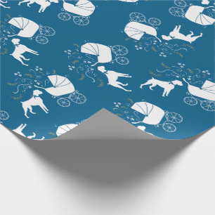 Papel De Presente Chá de fraldas de Cachorro, Garoto Azul