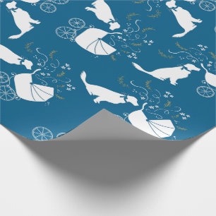 Papel De Presente Chá de fraldas de Cachorro Ouro Blue Boy