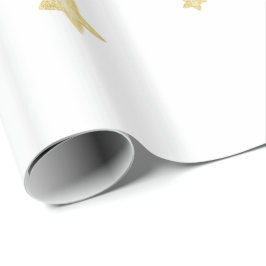 Papel De Presente Chá de fraldas de Estrelas Douradas