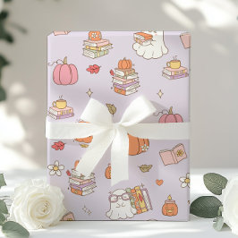 Papel De Presente Chá de fraldas de Livros Brancos Lilac