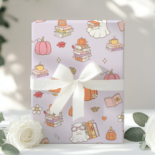 Papel De Presente Chá de fraldas de Livros Brancos Lilac