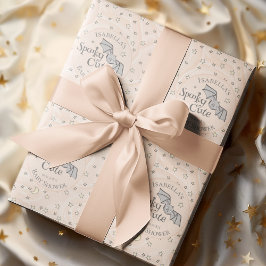 Papel De Presente Chá de fraldas de outubro bonito, de cor laranja-b