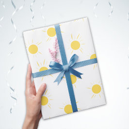 Papel De Presente Chá de fraldas de padrão solar simples e bonito