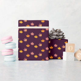 Papel De Presente Chá de fraldas de queda das folhas do mapeamento