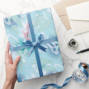 Papel De Presente Chá de fraldas de tartarugas marinhas sob o mar