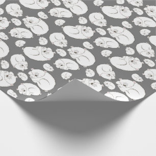 Papel De Presente Chá de fraldas de Urso Polar Cinza Inverno Sexo N