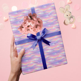 Papel De Presente Chá de fraldas do Pastel Rainbow Sky