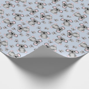 Papel De Presente Chá de fraldas do Urso Koala Blue