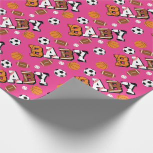 Papel De Presente Chá de fraldas Esportivo Rosa