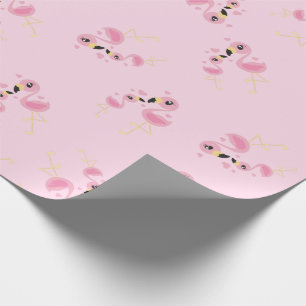 Papel De Presente Chá de fraldas Flamingo Cute Tropical