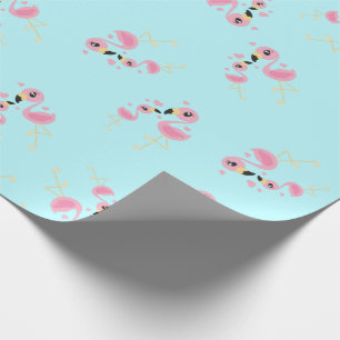 Papel De Presente Chá de fraldas Flamingo Rosa