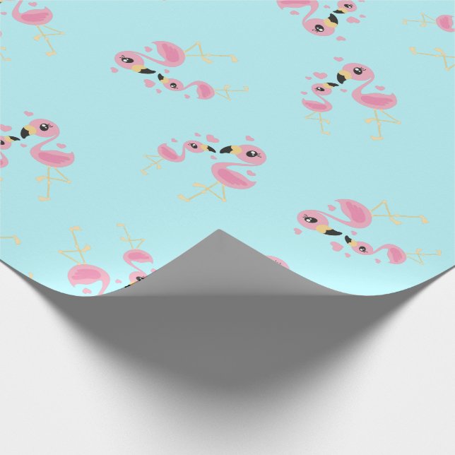 Papel De Presente Chá de fraldas Flamingo Rosa (Ponta)