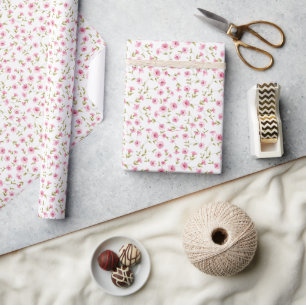 Papel De Presente Chá de fraldas Floral Rosa Elegante