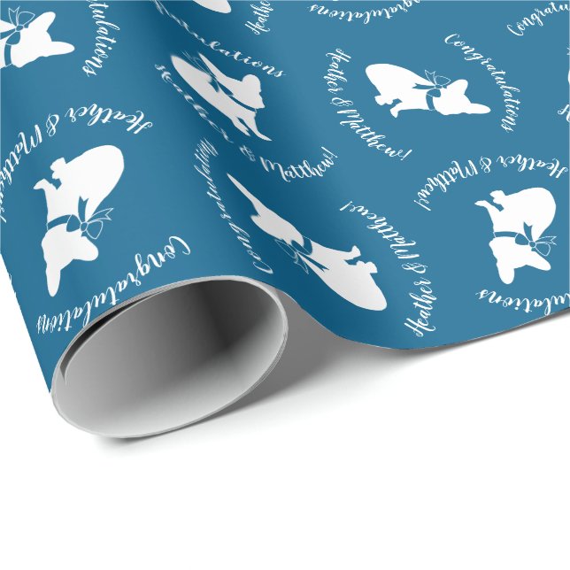 Papel De Presente Chá de fraldas francês Buldogue francês Frenchy Fr (Ponta do rolo)