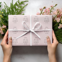 Chá de fraldas Menina Rosa Esbranquiçada