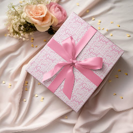 Papel De Presente Chá de fraldas Moderno de Típica de Script de Típi