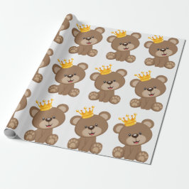Papel De Presente Chá de fraldas Príncipe Teddy Bear Boy