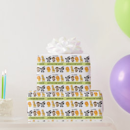 Papel De Presente Chá de fraldas Safari Selva Personalizado