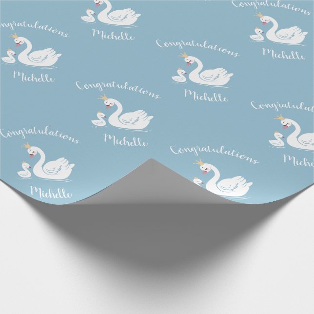 Papel De Presente Chá de fraldas Swan Blue Boy (Ponta)