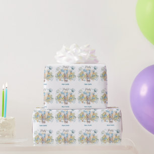 Papel De Presente Chá de fraldas tênis para o Bebê Menino Blue Temed