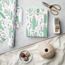 Chá de fraldas verde, rosa e cacto amarelo