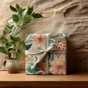 Papel De Presente Chá de Noiva Botânico Floral Suave